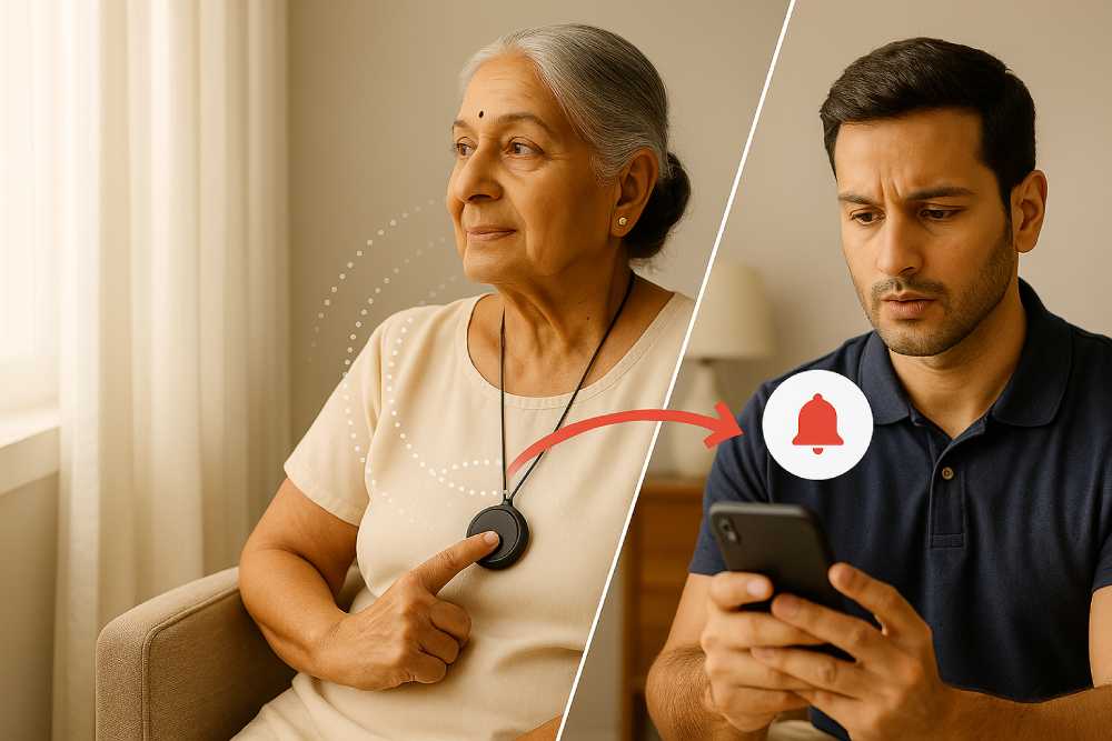 medical alert device for elder care emergency